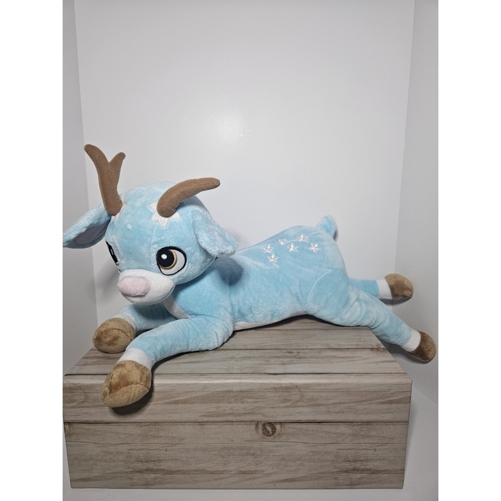 Macy's Thanksgiving Day Parade Tiptoe Blue Reindeer Large Plush 22" Lying Down